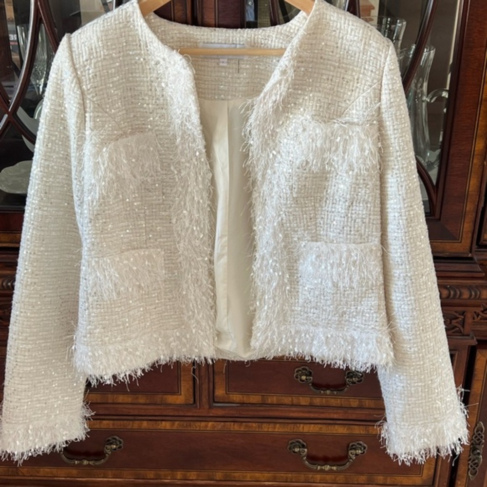 Chic sequin textured evening jacket